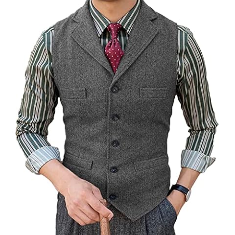 Chaleco de traje de tweed para hombre HSLS Cover