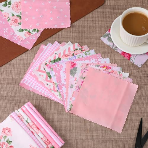 168 Pcs Pink Charm Packs for Quilting 5″ Cotton Quilting Fabric Bundles by Exclaith - Used condition - Image 6