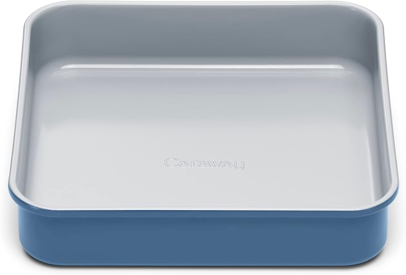 Caraway Non-Stick Ceramic-Coated 9" Square Pan | Naturally Slick Ceramic Coating, Non-Toxic, PTFE and PFOA Free, Perfect for Brownies, Lemon Bars, Cakes, and More, Slate
