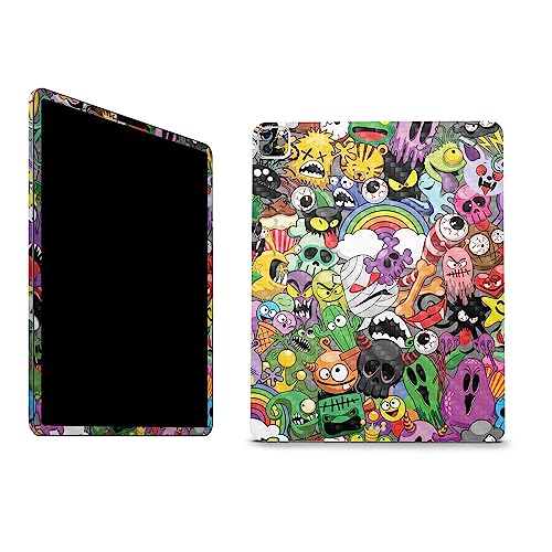 Image of MightySkins Carbon Fiber Skin Compatible with Apple iPad Pro 12.9 inch M2 6th Gen (2022) Full Wrap Kit - Monster Mash | Protective, Durable Textured Carbon Fiber Finish | Easy to Apply | Made in The USA