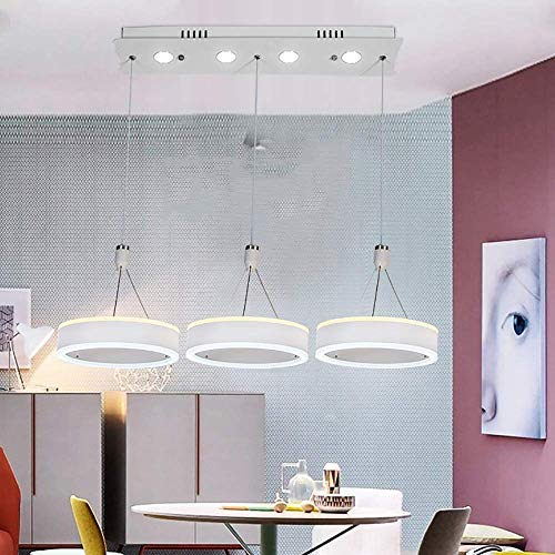 Lustre LED moderne blanc en fer et acrylique réglable pour salon