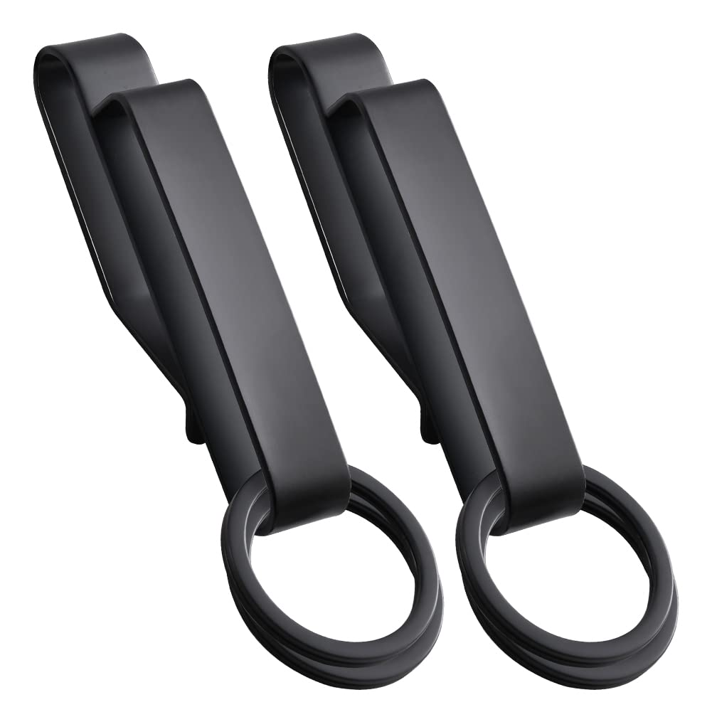 Abnaok 2Pack Tactical Stealth Key Ring Holder Special for Police and Fire Agencies Duty Belt, Quick Release Key Holder with Detachable Keyring (2.25-Inch Max)