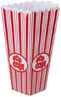 PMS TAPERED SQUARE PLASTIC POPCORN CONTAINER W/RED PRINT - Pack of 4