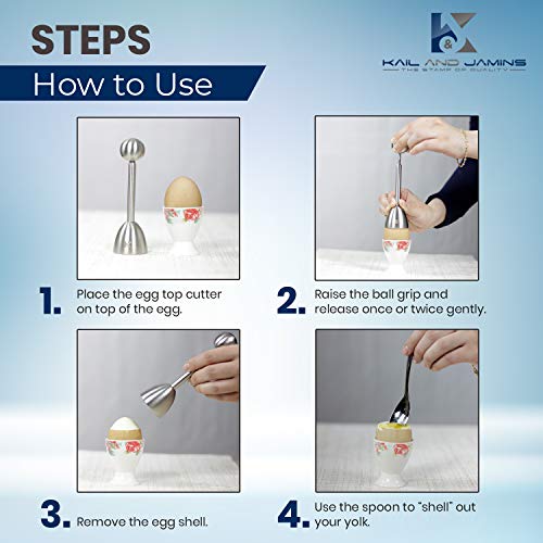Elegant Egg Cups & Cracker Set | Set Of 4 Ceramic Egg Holders + 4 Ss Spoons + 1 Egg Topper-Vibration Tool Opener For Hard & Soft Boiled Egg, Multipurpose Mini Dishes- With Bonus! Beautiful Storage Box #TOP2