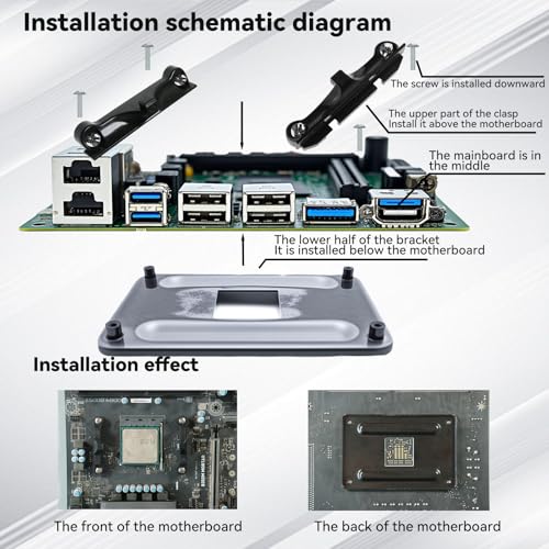 Soporte y backplate AM4 compatible AMD, acero inoxidable miniatura 5