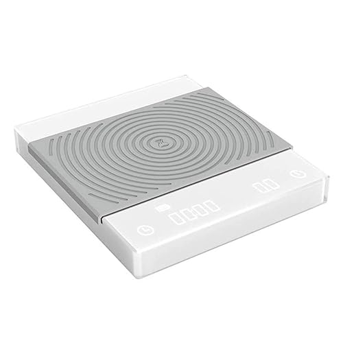TIMEMORE Báscula de gramo de café, goteo manual, balanza de café expreso, báscula de café digital con temporizador, 70.55 oz (blanco)