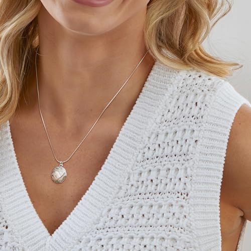 Ross-Simons Mother-Of-Pearl Heart Overlay Necklace in Sterling Silver. 20 inches2