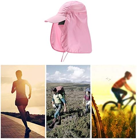Millya UK Unisex Outdoor Sun Baseball Hat Men Women Folding Legionnaire Cap with Flap Detachable Fishing Hunting Cap Pink - Image 3