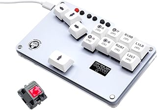 FightingBox Mini Hitbox WASD GP2040 CE Fightstick Game Pad Keyboard Cherry MX Switch for PC / PS3 / PS4 / Nintendo Switch/Steam Deck/Mister/Android (Pink)