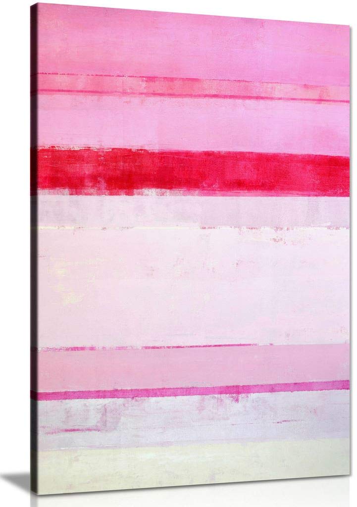 Panther Print Pink Abstract Stripes Canvas Wall Art Picture Print (24X16)