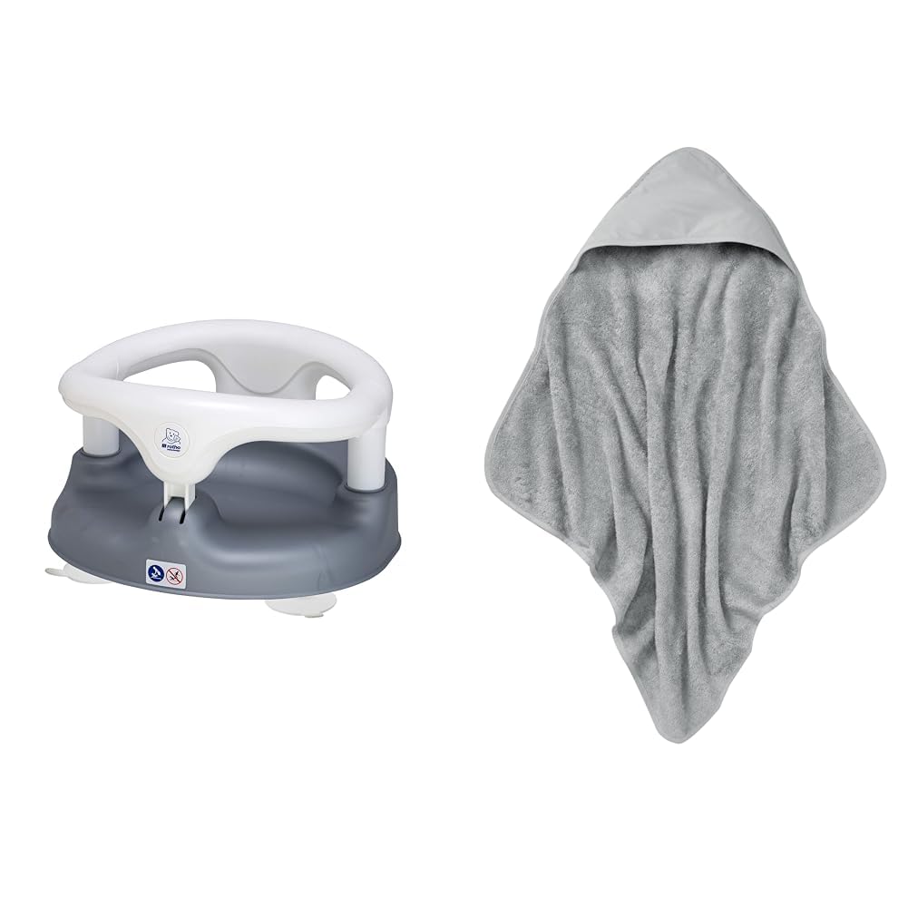 Rotho Babydesign Baby Badeset mit Baby-Kapuzenhandtuch und Badesitz