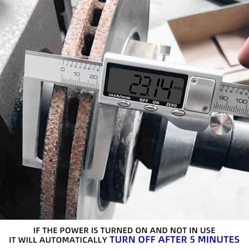 Disc Brake Rotor Micrometer Calipers,Metal Disc Brake Digital Micrometer Caliper Measuring Tool,LCD Inch Metric Fractional Unit Screen,0-150mm High Accuracy Measuring Tool-Inch/Metric Convers