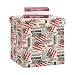 Produktbild Relaxdays Sitzhocker mit Stauraum, faltbare Sitztruhe, Aufbewahrungsbox mit Deckel, HxBxT 38 x 38 x 38 cm, weiß-rot