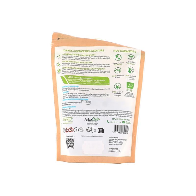 Arkopharma Arkogélules Harpagophytum bio 270 gélules