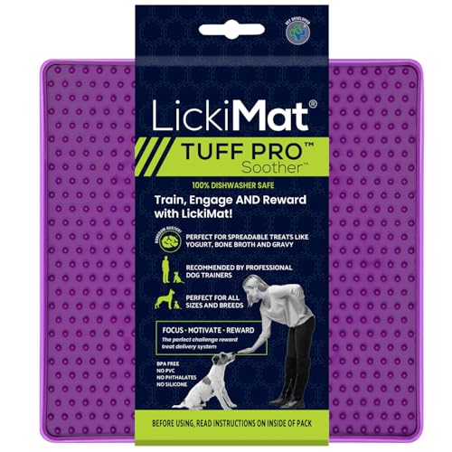LickiMat PRO Tuff Schnuller für Hunde, robuste Leckmatte für Hunde, beruhigend, Alternative zu Puzzle-Spielzeug und Slow Feeder-Schüsseln, perfekt für Erdnussbutter, Joghurt, gesunde Leckereien und