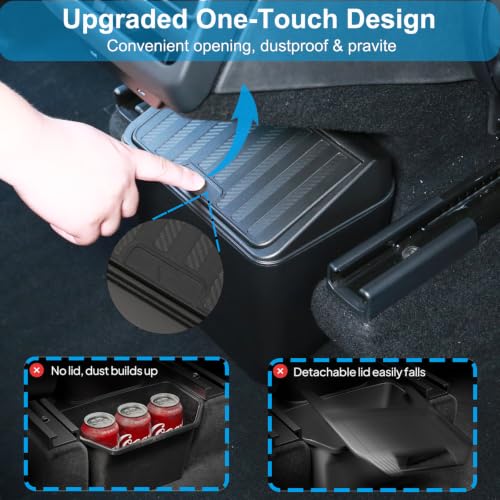 Image of Rear Trash Can Bin for Tesla Model Y Juniper 2026 2025 Accessories | Center Console Organizer with Press Open Design, Backseat Storage Box Garbage Bin for Model Y Juniper 2026