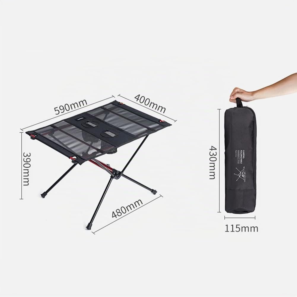 Tentock Table de Camping Pliante Ultra-légère en Aluminium pour l'extérieur avec Sac en Filet, idéale pour Les barbecues (Table)