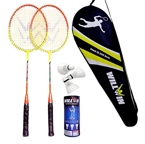 SHIVGAN Aluminum Swag Body Badminton Racket and 3 Feather Shuttles with Attractive Full Size Cover - Multicolour - Set of 2 (B08V5KBGLW) Amazon Price History, Amazon Price Tracker