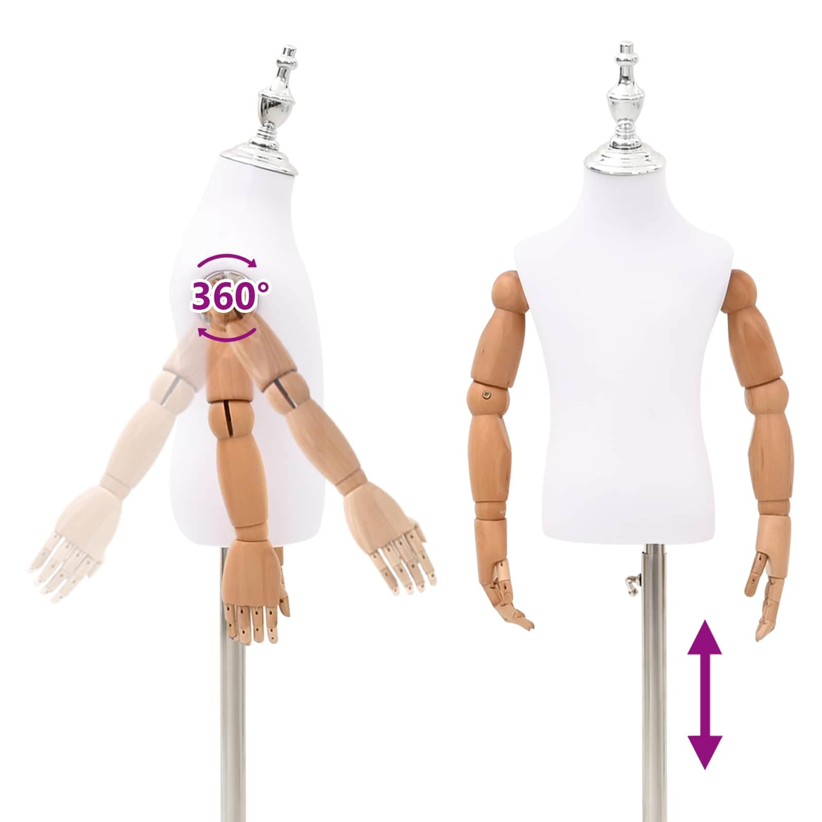 vidaXL Verstellbares 120-157 cm Mannequin mit Basis Unisex PP Weiß