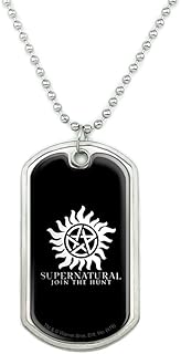 GRAPHICS & MORE Supernatural Anti Possession Symbol Military Dog Tag Pendant Necklace with Chain