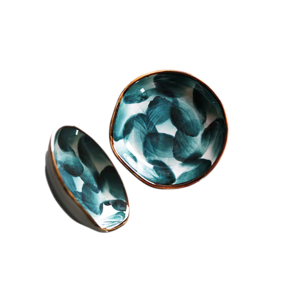 DOITOOL Sushi Platter 2pcs Ceramic Dip Bowls Japanese Dipping Soy Sauce Dish Small Sauce Seasoning Dishes Sushi Appetizer Serving Dish Saucers Bowl Cups for BBQ Home Kicthen