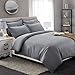 Colourful Snail 100-Percent Cotton Duvet Cover Set, Hidden Zipper Closure, Ultra Soft, Easy Care and Durable, Simple Bedding Style, Queen/Full, Grey (Comforter Not Included)