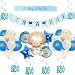 Produktbild Crazy-M Its a Boy babyshower deko, Babyparty Deko für Junge/Baby Dusche Dekoration Ballons/ its a Boy Banner+5 Heliumballon Baby Folienballon+18 Latexballons, Mum to be Schärpe, 6 Hängende Wirbel