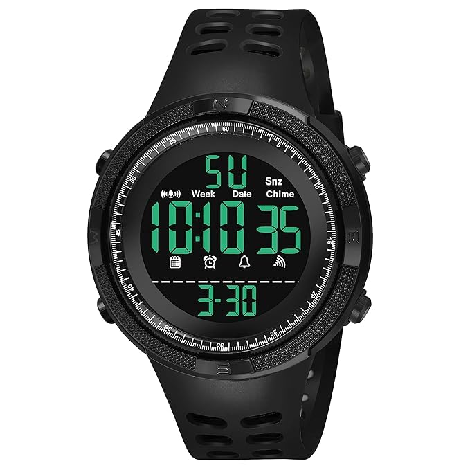 TONSY Mens Digital Sports Watch 50m Waterproof LED Military Multifunction Smart Watch Stopwatch Countdown Auto Date Alarm Watch for Boys Running Gym 1251 Digital Watch (B0DFWQSFQN) Amazon Price History, Amazon Price Tracker