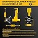 Upgraded 2 Pack Shipping Container Wheels 6-Lug Wheels Kit, Shipping Container Accessories, Heavy-Duty Shipping Container Axles with Heavy Duty Ratchet Tie Down-Moves 20ft - 40ft