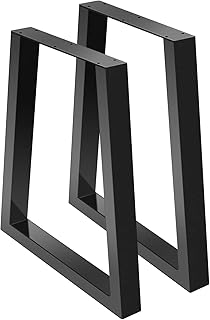 uyoyous Metal Table Legs Desk Legs Coffee Table Legs 28 Inch Set of 2 Heavy Duty Trapezoid Furniture Legs Black Metal Desk Legs for Furniture, Bench Legs, DIY Iron Bench Legs