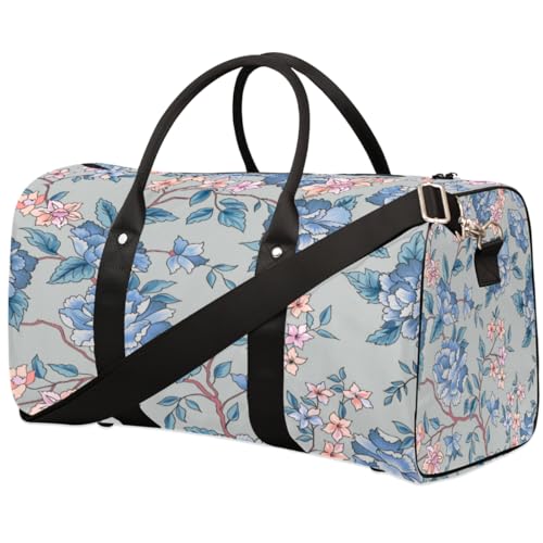 Modern Flowers Travel Duffel Bag, Elegant Sports Tote Gym Bag, Foldable Weekender Overnight Bag, Luggage Handle Bag for Women Men