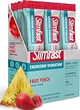 SlimFast Hydration Packets, Intermittent Fasting Electrolytes, Drink Mix Packets, Intermittent Fasting Powder, Energy Powder Drink Mix, Caffeine, Electrolytes for Hydration, Fruit Punch (12 Count)