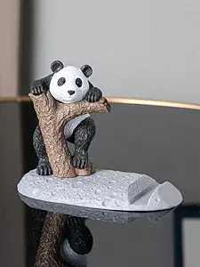 Street27 Cute Panda Mobile Stand Showpiece for Home D cor Idols for Office Desk Table, Creative Phone Stand Holder Tabletop Statue for Gift Gifting Items Birthday Decoration (Cute Panda)