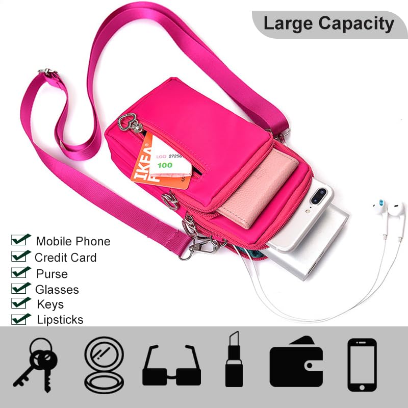 Image of JANKS Small Crossbody Bag for Women - Mini Phone Purses with Crossbody Strap and Wallet - Nylon Arm Bag