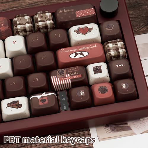 Image of Cute Keycaps Velvet Chocolate Red White PBT MX Switch Key Cap
