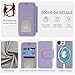 VANAVAGY Compatible for iPhone 13 Pro Wallet Case for Magsafe Wireless Charging, PU Leather Flip Folio Phone Case with Wrist Strap RFID Blocking Card Holder Screen Protector,Clove Purple