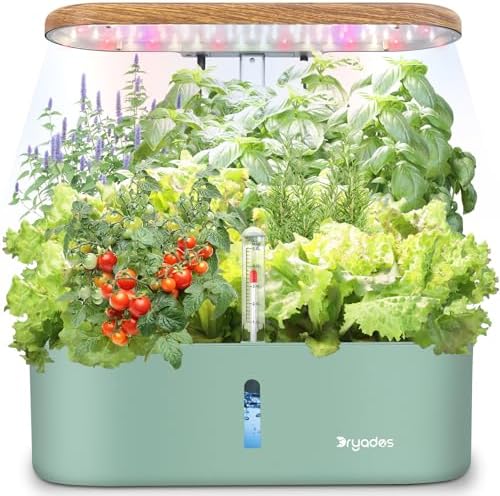 Hydroponics Growing System Indoor Garden: 12 Pods Herb Garden Kit Indoor with LED Grow Light Plant Germination Kit Aeroponic Healthy Fresh Herbs Vegetables Hydroponic Planter for Home Kitchen Office