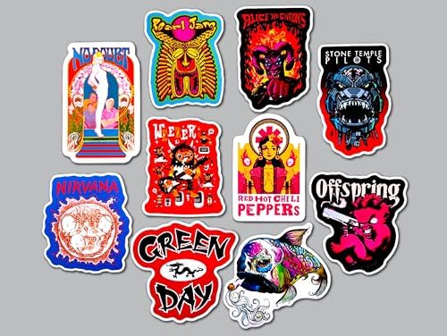 90's Alternative Rock Band Sticker Pack (10 Stickers) Set 18 Grunge alt Punk pop Rock Vinyl Decal Waterproof Laptop Collectible Album Art Expressive subculture Nostalgic 1990s Retro Music Fan Gift image 3