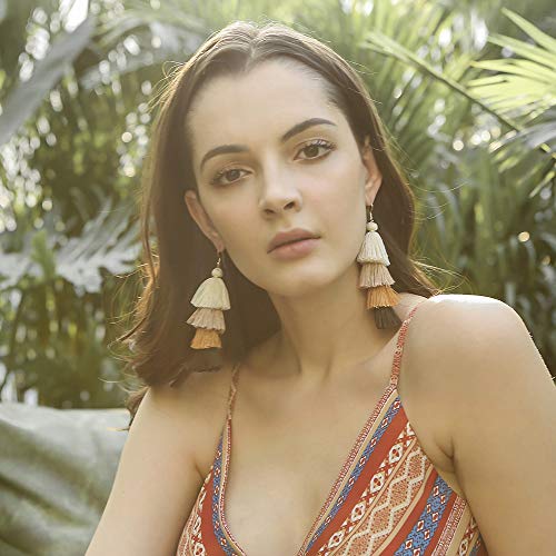 Eigso 9 Pairs Colorful Layered Gradient Drop Dangle Tassel Earrings Set For Women Girls Boho Jewelry #TOP5