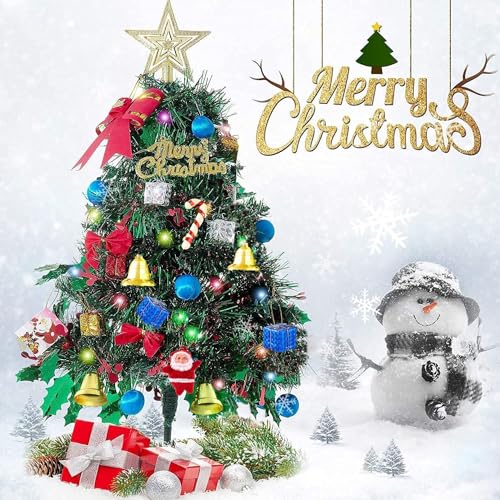 Árbol de Navidad de Mesa,60 CM Mini Árbol de Pino de Navidad Artificial con...