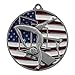 Decade Awards Gymnastics Medal, Patriotic - Gold - 2.75 Inch Wide | Gymnast First Place Medal with Stars and Stripes Neck Ribbon