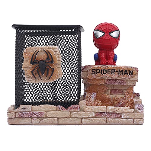 Qiuerte 1 pot à crayons Iron Man pour décoration de bureau - Pour homme, garçon, fille - Boîte de rangement - Cadeau unique pour les fans de Spiderman