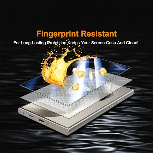 Image of OneFish Screen Protector Privacy Compatible with Samsung Galaxy S24 Ultra[6.8 Inch], Bubble Free, Easy Installation, Auto Dust-Elimination 2 Pack
