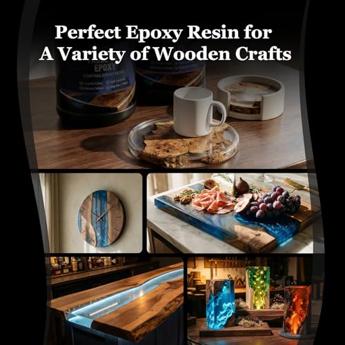 KISREL Table Top Epoxy Resin Kit 2 Gallon (1:1 ratio) - Crystal Clear Epoxy with High Gloss, UV-Resistance & Self Leveling for Bar and Table Top, Wood Coating, Resin Art, Use with Pigment, Alcohol Ink by KISREL - Image 6
