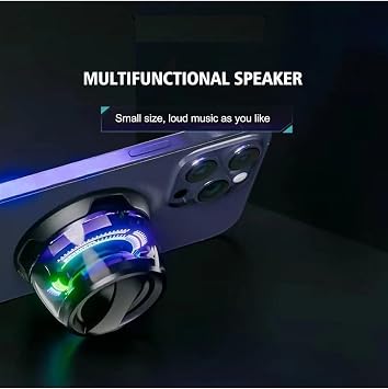 Teknosepetim G300 Bluetooth 5.3 Hoparlör Mini Taşınabilir Manyetik PC RGB Hoparlör Için Çok Fonksiyonlu 3D oda sesi ve RGB aydınlatma iPhone, Android, TWS (YEŞİL)