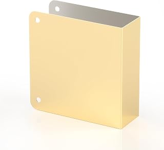 Door Knob Reinforcement Plate, Polished Gold, Fits 1-3/4" Doors, Door Lock and Door Knob Cover Plate, Deadbolt Cover Plate, Reinforce and Repair Wood or Metal Doors
