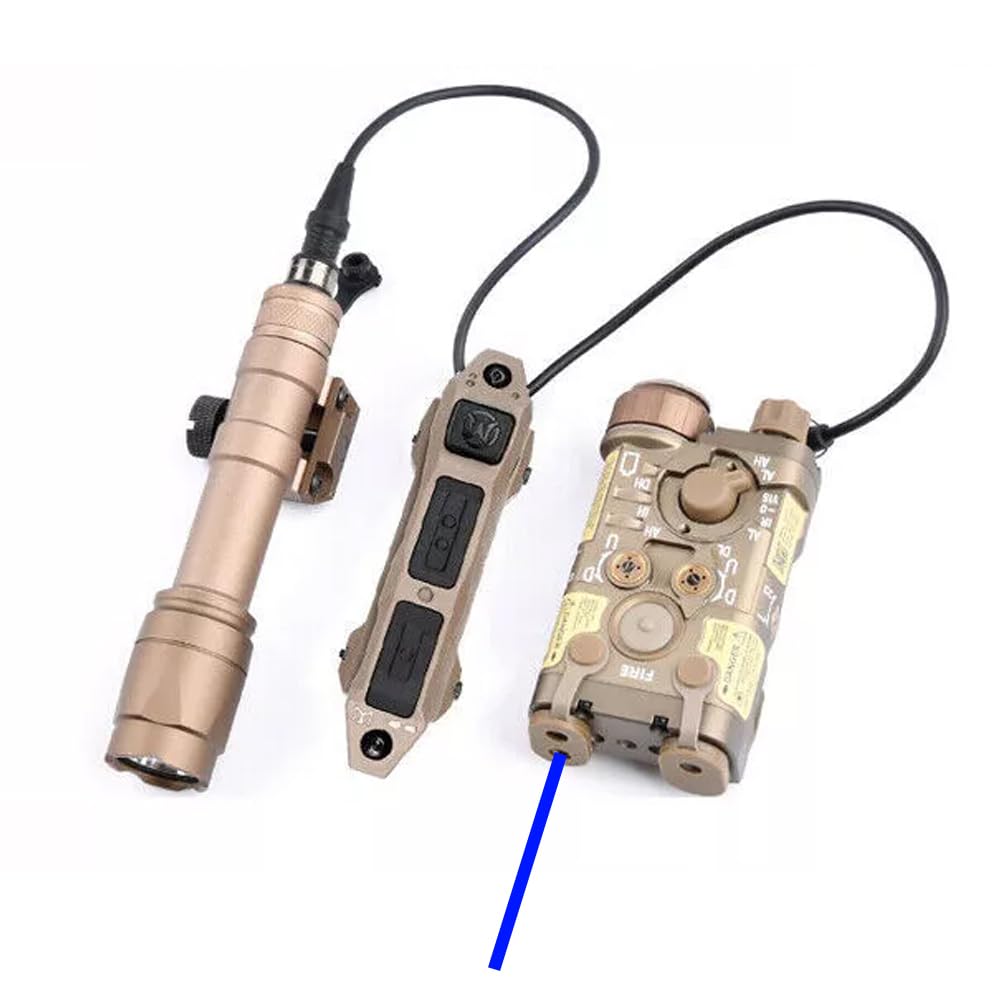 Metal L3-NL Box Aiming Laser Sights(with Blue Laser+IR Laser+White Light), and M600c Strong LED Flashlight, and Modular Dual Wire Remote Pressure Switch(SF+2.5 Plug) Combo,Tan