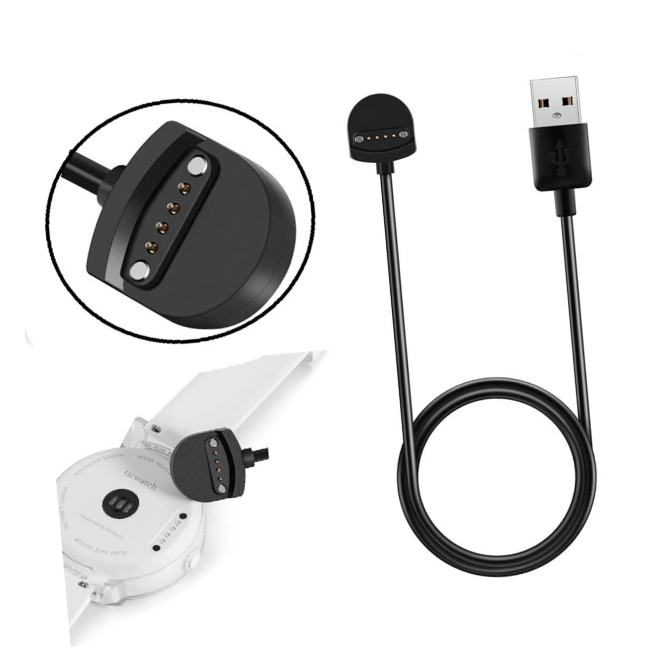 Uonlytech 3pezzi Caricatore Magnetico Compatto Per Smartwatch Dock Di Ricarica Usb Design Leggero e Sicuro Per Viaggi e Uso Quotidiano