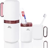 Vista 10 de Estuche de viaje para cepillos de dientes, soporte para cepillos de dientes y taza de enjuague con asa, funda multifuncional para cepillos