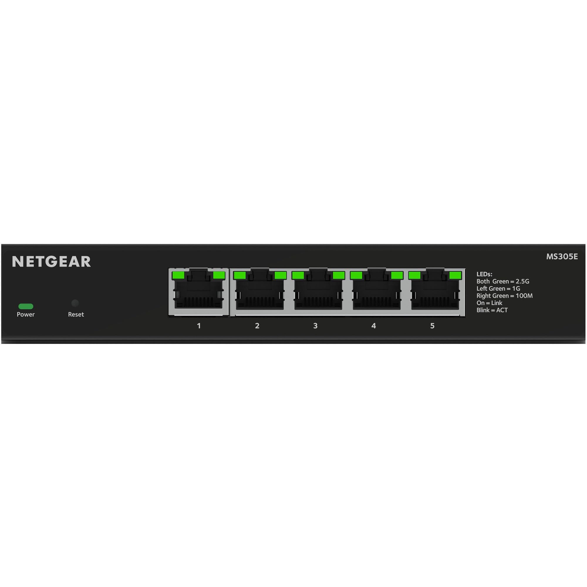 NETGEAR (MS305E) Switch Plus 5 ports Multi-Gigabit Ethernet - manageable avec 5 x 1G/2,5G, bureau ou fixation murale et protection de 5 ans